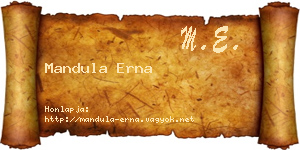 Mandula Erna névjegykártya