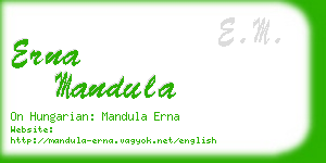 erna mandula business card